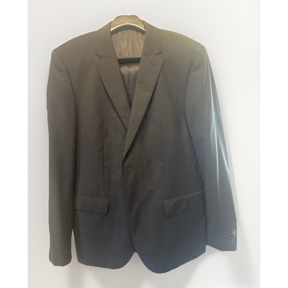 Baldessarini Blazer Jacket Men US42 EU52 Gray Wool Suit Dark Coat Elegant